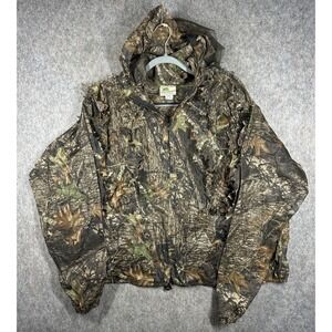 VTG Underbrush Leafy Camo Hunting Jacket 2X 3X Hooded Ghillie Mossy Oak Style
